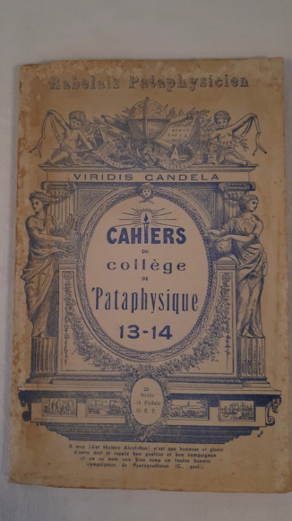 Cahiers du collège de pataphysique cahiers 13-14