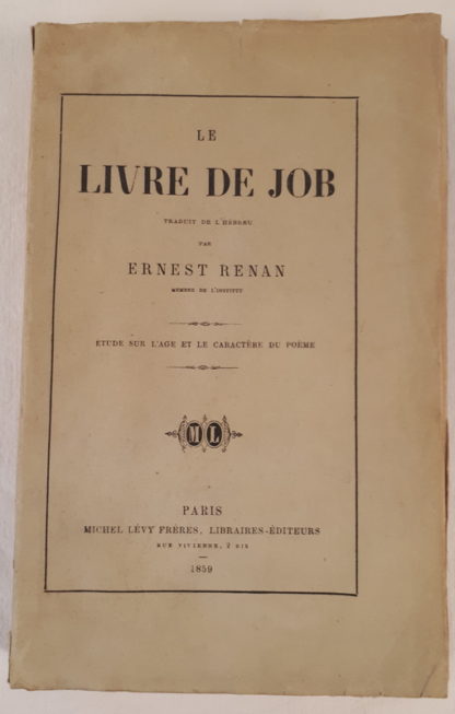 Ernest RENAN - Le livre de JOB