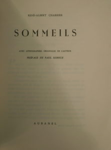 René-Albert Charrier, Sommeils