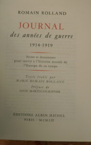 Rolland Romain, Jean-Christophe, l'amé enchante, journal des années de guerre 1914-1918 