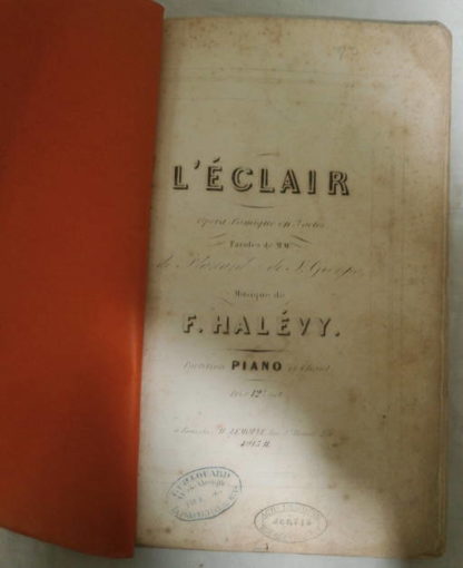 L'éclair ADAM A. Le Postillon de Lonjumeau Opéra. F. HALÉVY