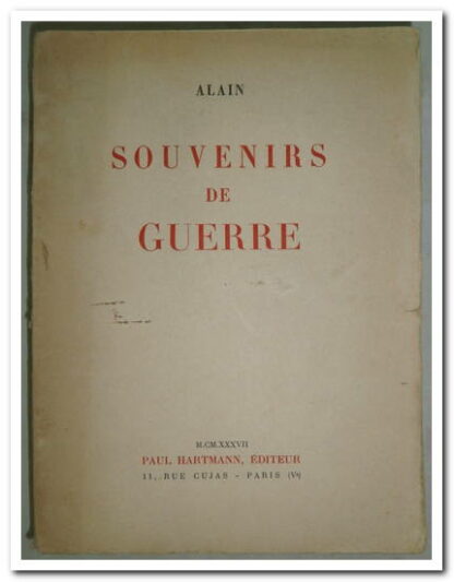 Souvenirs de guerre- Alain.