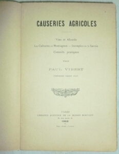 Causeries agricoles - Paul Vibert.