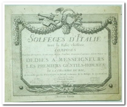 Solfèges d'Italie avec la Basse chiffrée