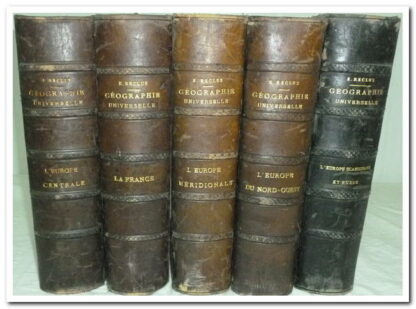 Nouvelle Géographie Universelle - ELYSEE RECLUS : la terre et les hommes en 5 volumes.
