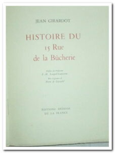 Histoire du 15 rue de la Bûcherie - Jean GIRARDOT.