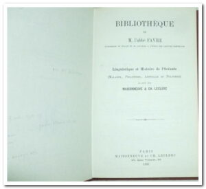 Leclerc, Charles Bibliothèque de M. L'abbé Favre